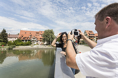 Neckar Neckarufer beim Haus am Nepomuk