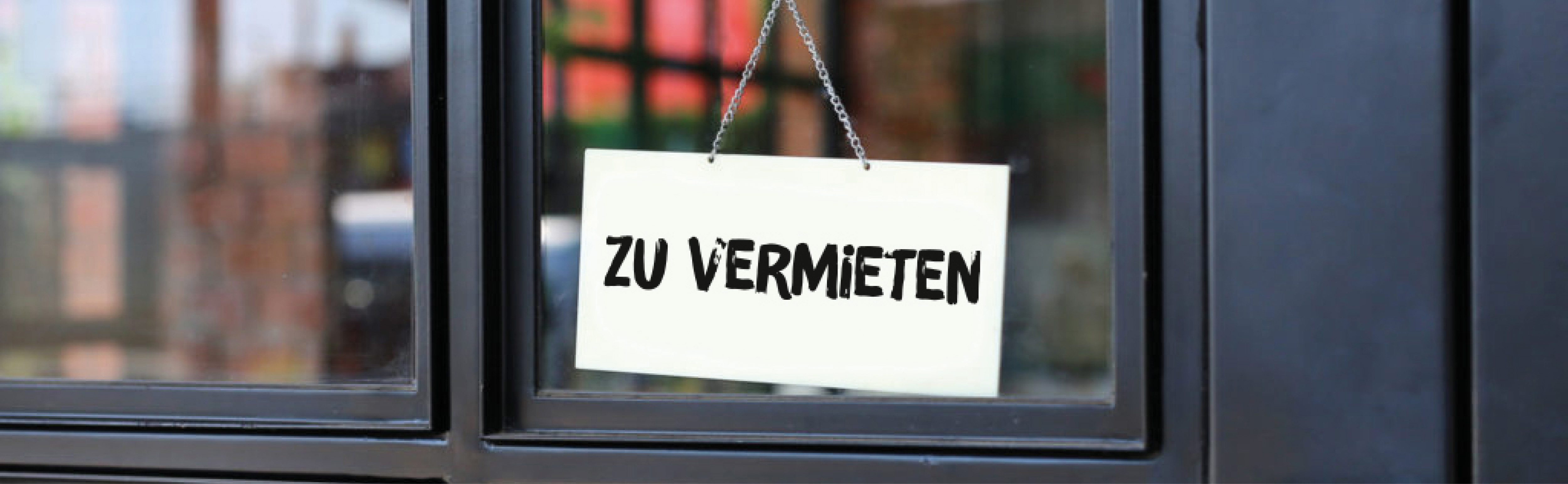 Schild mit Aufschrift "zu vermieten"