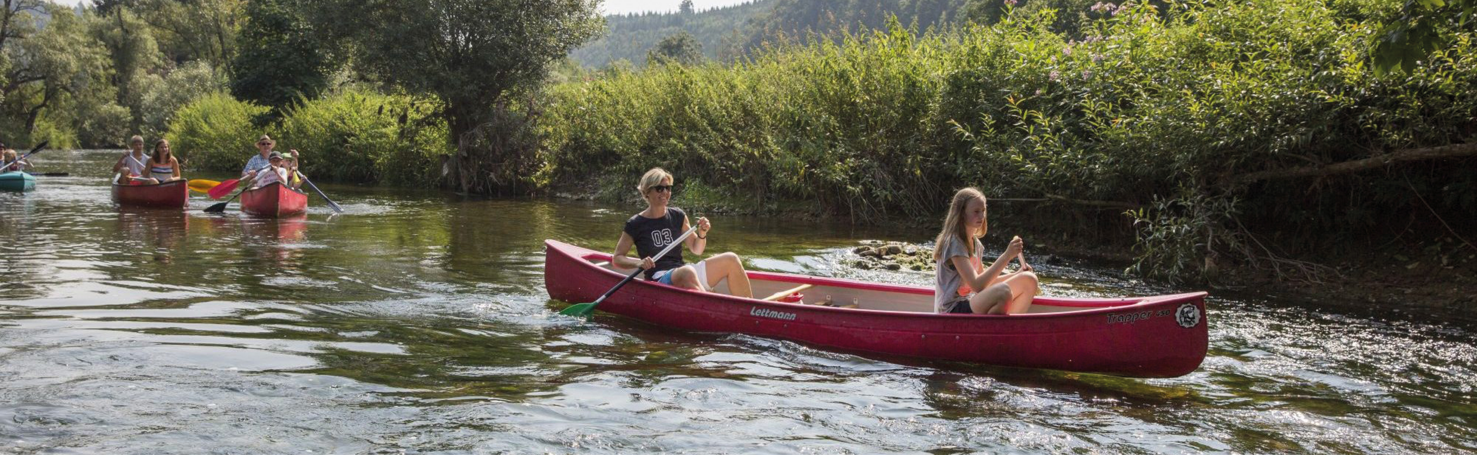 Kanufahren auf dem Neckar