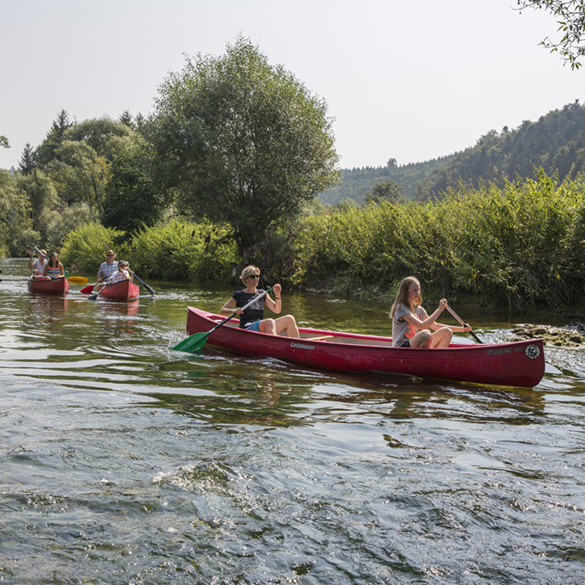 Kanufahrt auf dem Neckar